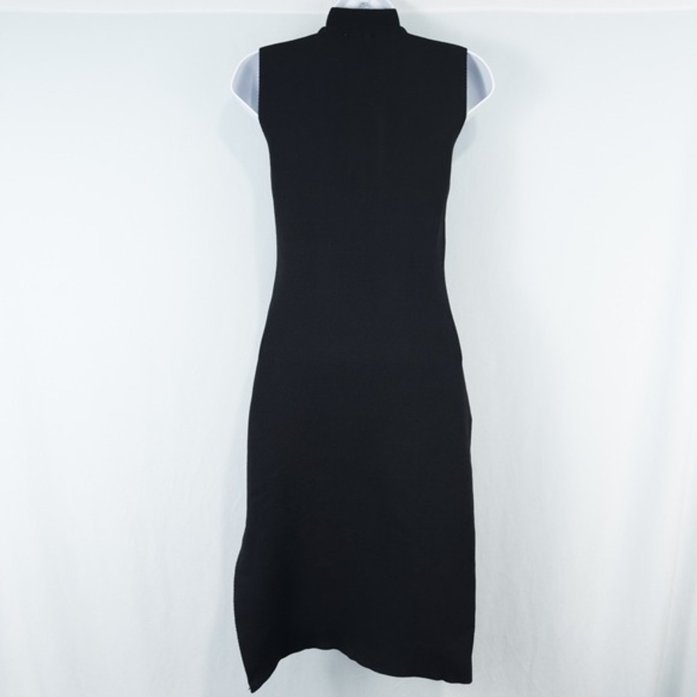 House of Harlow 1960 Sleeveless Mock Neck Knit Midi Dress XS Black Minimalist - Picture 2 of 14